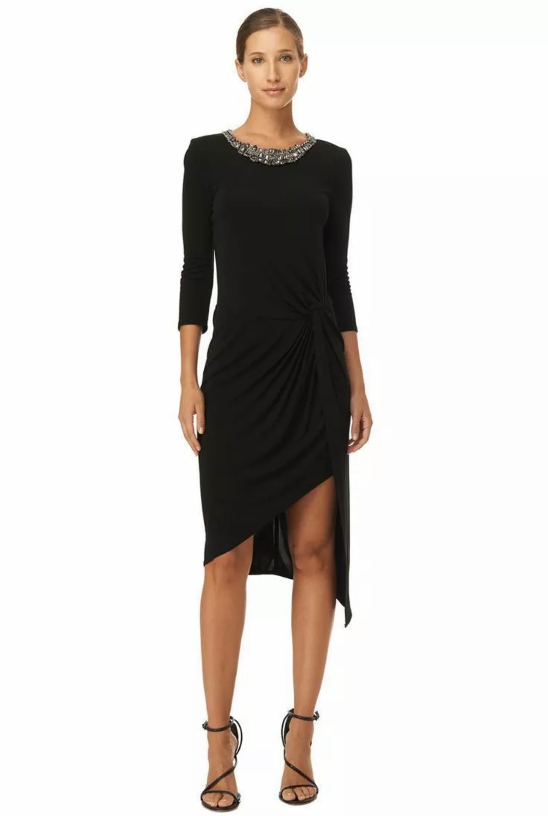 Haute Hippie Crystal Neck Embellished Midi Dress S